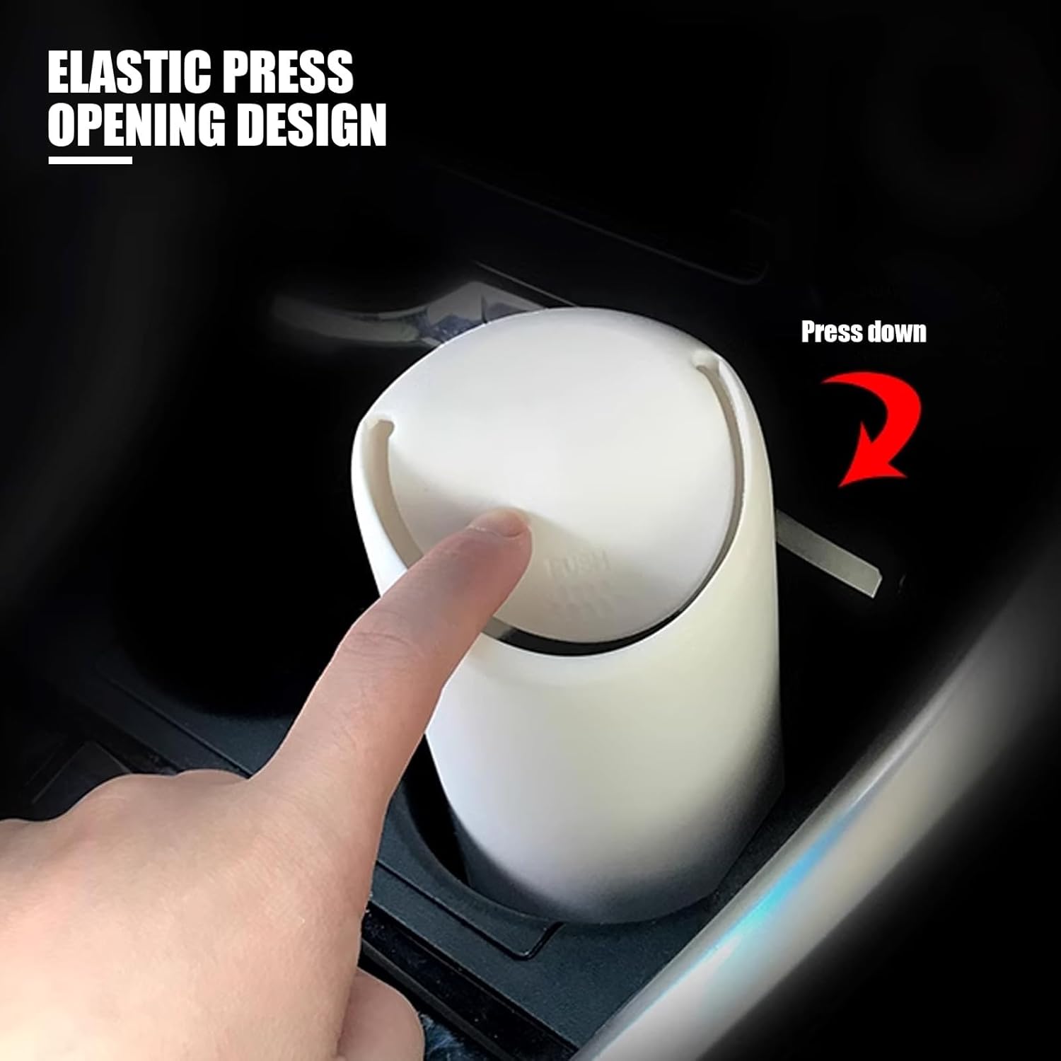 1 bote de basura para automóvil con tapa, 6.2 pulgadas x 2.5 pulgadas, contenedor de almacenamiento portátil de silicona suave 3R, universal,