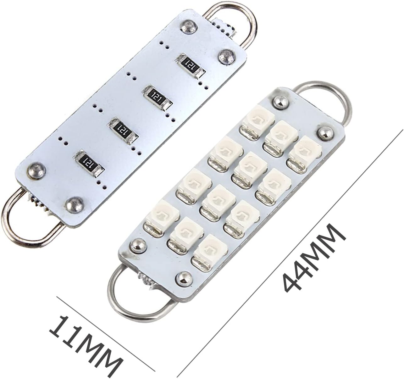 SAWE – Bombillas LED 12-SMD 3528 Festoon de 1.732 in para puerta lateral de coche de cortesía de bucle rígido de 1.73 pulgadas bombillas LED 561 562