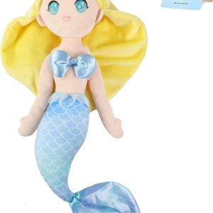 Athoinsu Muñeca de peluche suave de princesa sirena, cumpleaños, día del niño, para niñas pequeñas, amarillo, 15.5 pulgadas Athoinsu Muñeca de peluche suave de princesa sirena, cumpleaños, día del niño, para niñas pequeñas, amarillo, 15.5 pulgadas