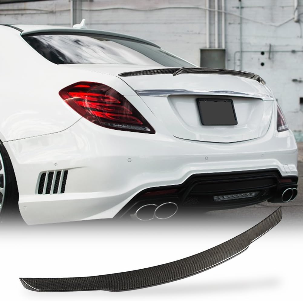 JC SPOERLINE W222 – Alerón de maletero de fibra de carbono para Mercedes Benz Clase S W222 2014-2020 Clase S Sedan S450 S550 S560 S63 4 puertas con