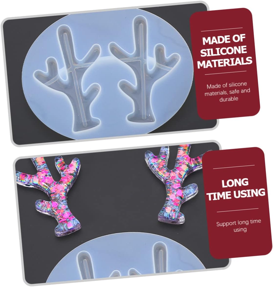 6 plantillas de moldes para cornamentas para manualidades, moldes de silicona, diadema con joyas, molde de para resina, diadema de joya, cuernos de