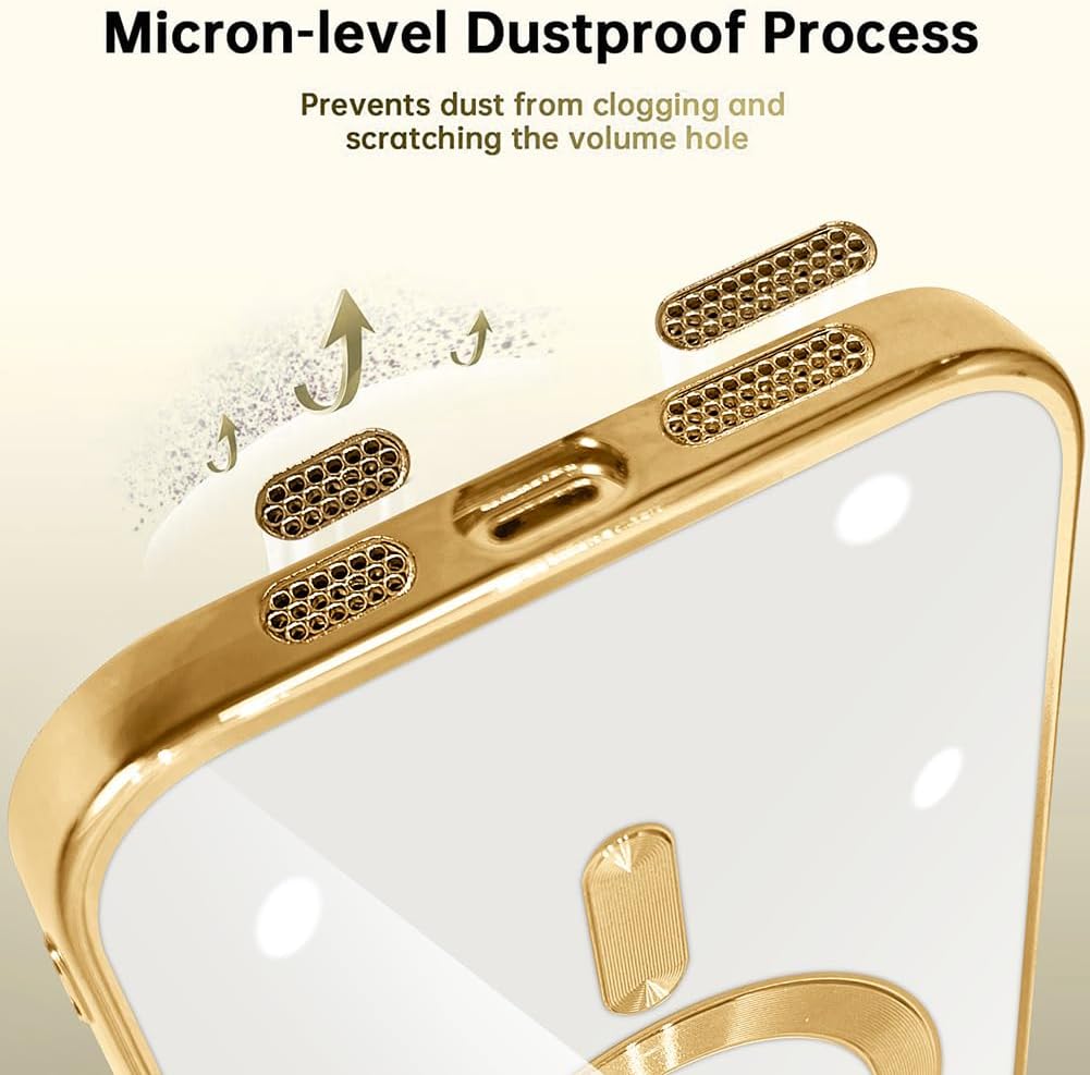 LSL Funda magnética transparente para iPhone 15 Pro Max de 6.7 pulgadas compatible con MagSafe con protección completa para la cámara, a prueba de