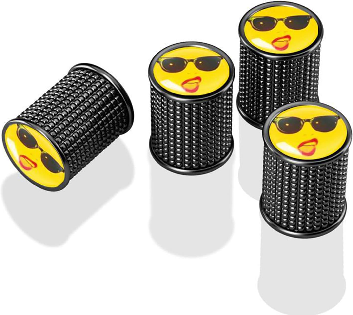 Acespeed 4 tapas de vástago de válvula de neumático de metal de dibujos animados para rueda de automóvil, tapas de vástago de válvula de neumático