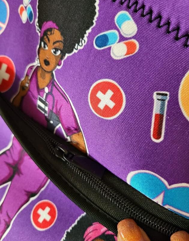 Reflections By Zana Bolso grande del almuerzo de las mujeres afroamericanas del neopreno púrpura con la correa ajustable del hombro