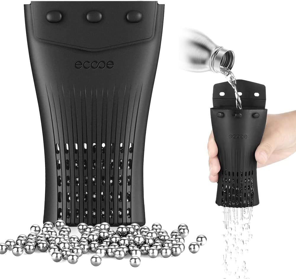 ecooe 1200 Beads Decanter Cleaning Beads with Silicone Bag for Narrow Neck Bottle Stainless Steel Cleaning Beads Balls for Vase, Carafes, Wine