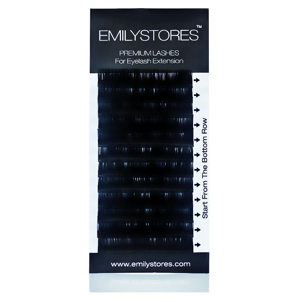 EMILYSTORES Extensiones de pestañas de 0.002 in de grosor, rizo D, 0.51 pulgadas, individuales, de volumen de floración rápida, para extensiones de