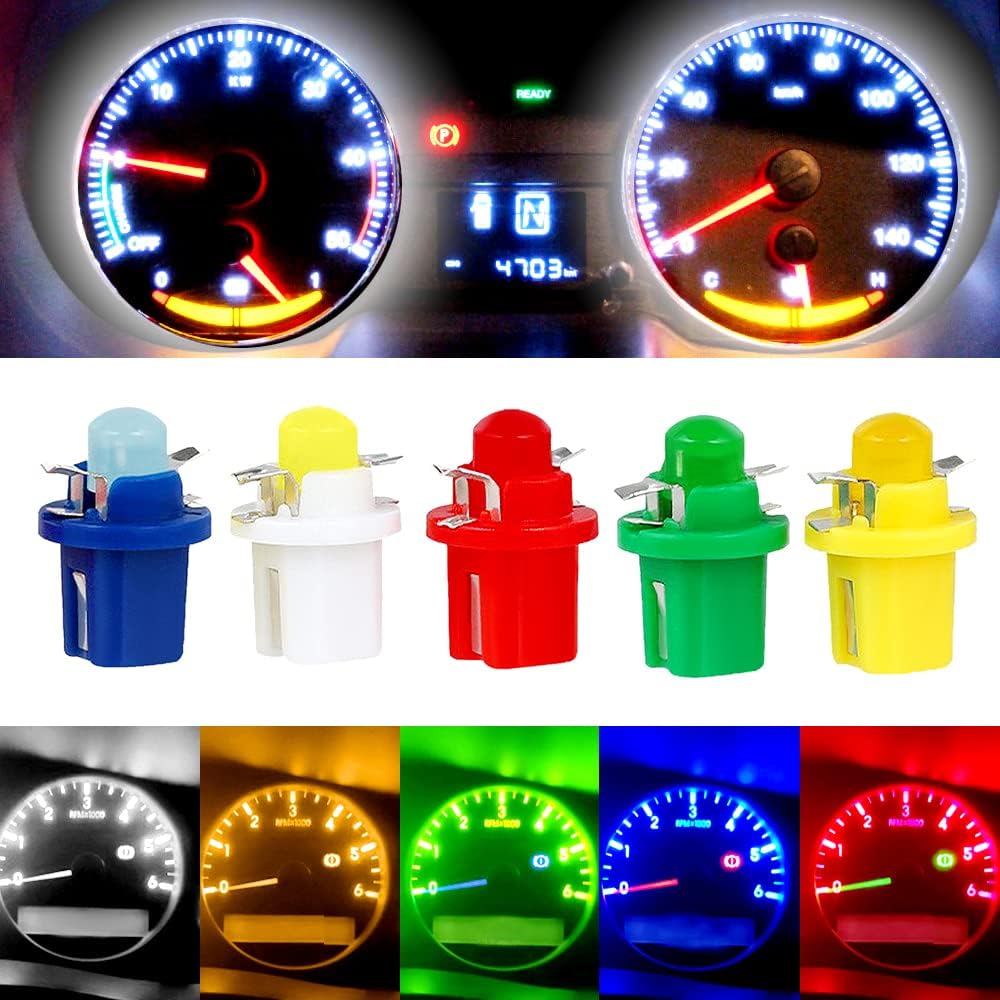 Bombillas para velocímetro de cúmulo de calibre superbrillantes 17 18 27 37 58 86 2721 Bombilla T5 B8.5d COB 1SMD LED para tablero de instrumentos