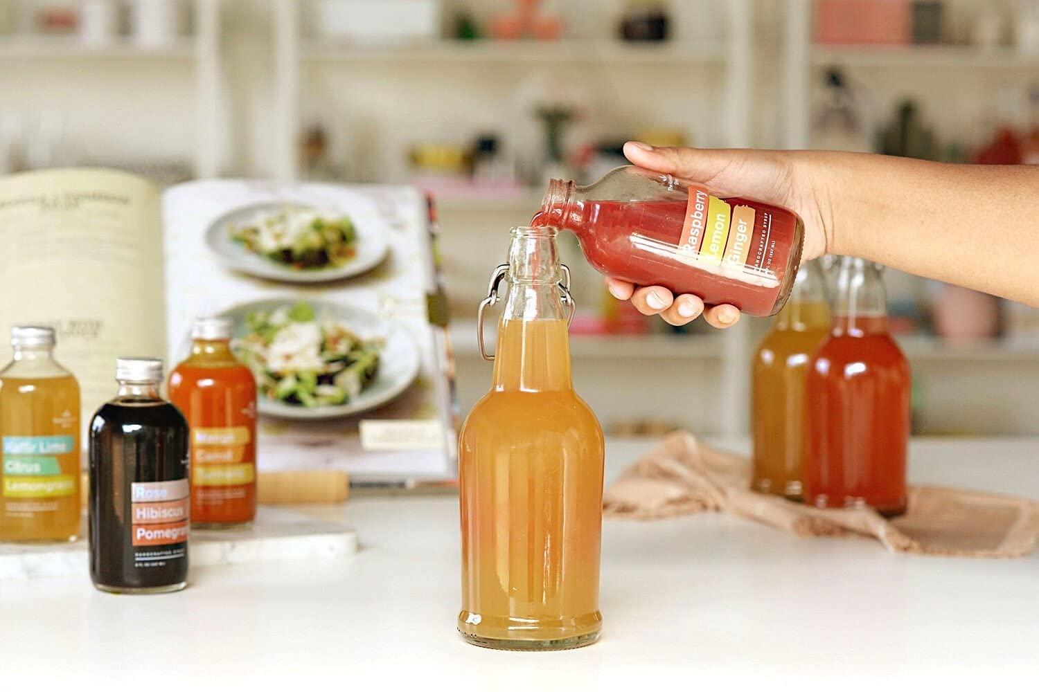Jarabe de Frambuesa con Limón y Jengibre – Aromatizante de Kombucha para 2 Fermentación – The Kombucha Shop