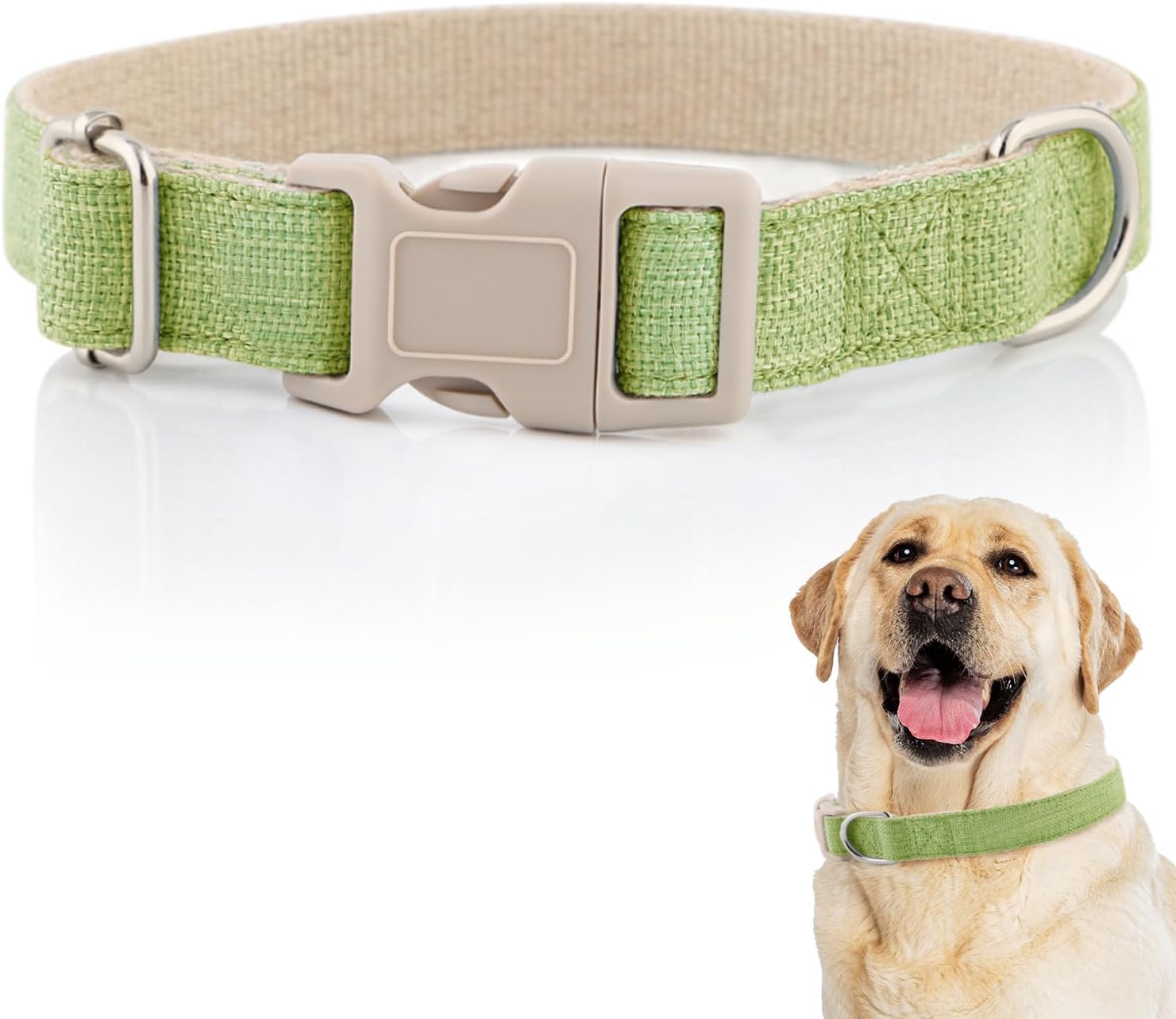 Collar de perro  Collar de perro resistente para perros pequeños, medianos y grandes  Tela natural ecológica  Duradero y agradable al tacto  Collar