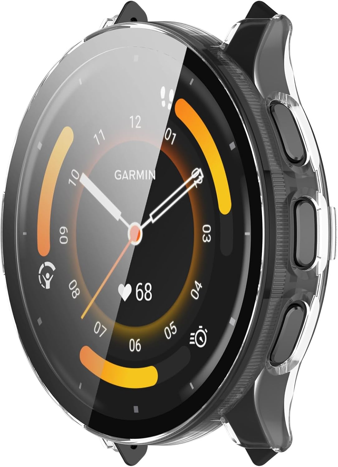 Protector de pantalla compatible con las fundas Garmin Venu 3 (no para Venu 3S de 1.614 in), funda de reloj inteligente rayada, cubierta completa,