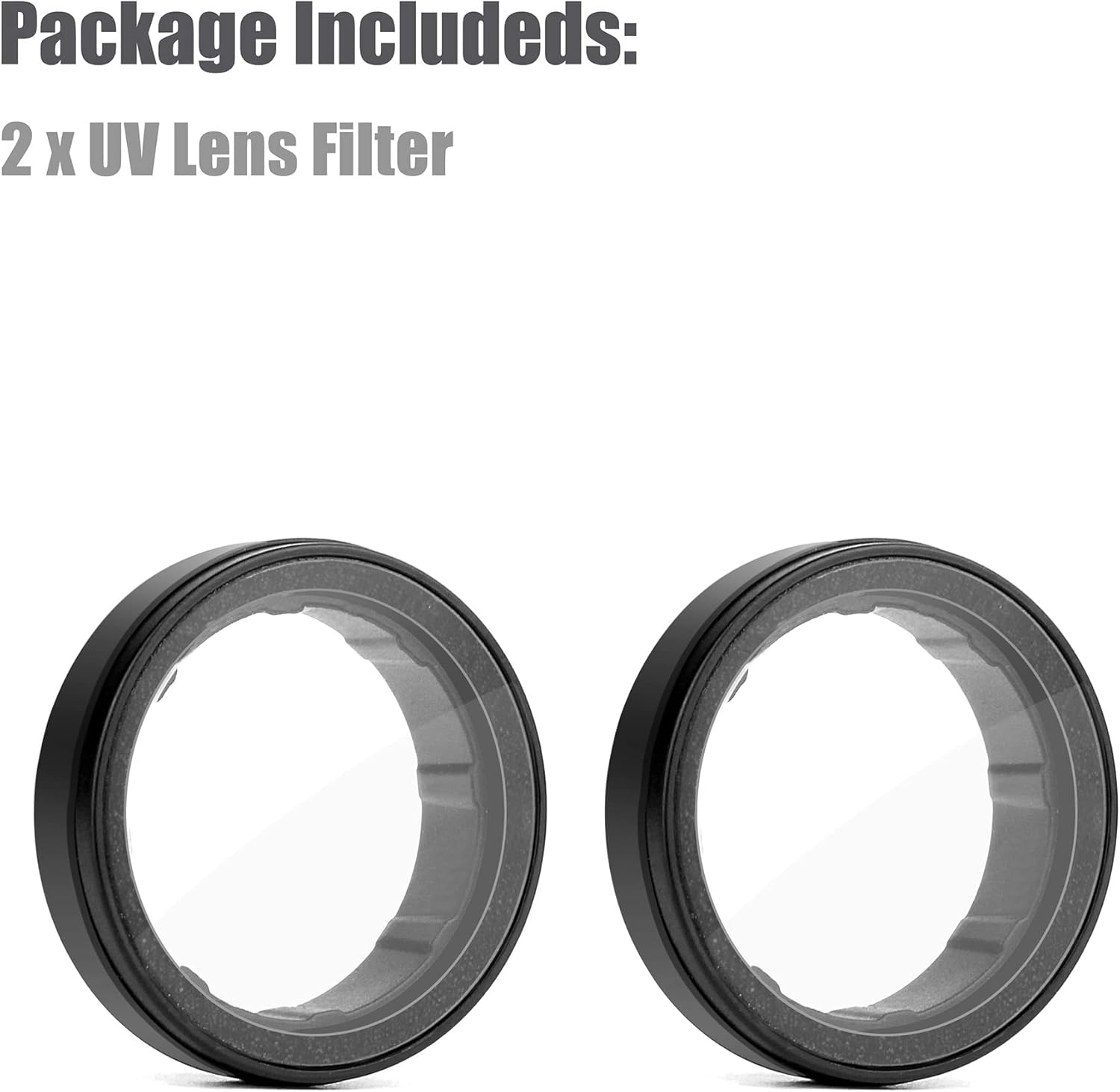 Paquete de 2 protectores de lente de filtro UV para GoPro Hero 3, Hero 3+, Hero 4 Silver Black, 0.906 in de diámetro interior, vidrio óptico de alta