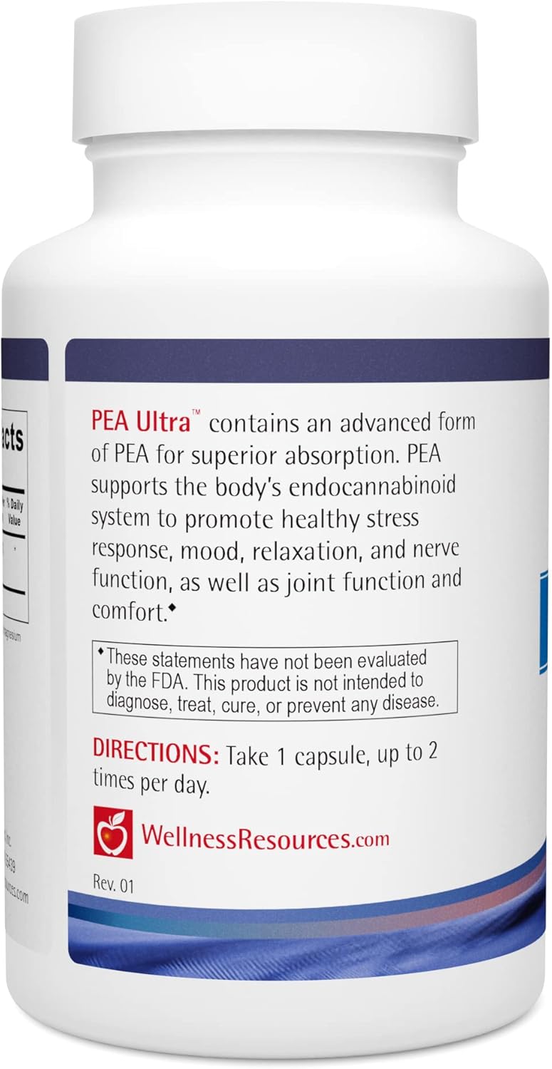 Wellness Resources Guisante Ultra con Levagen+ Guisante de alta absorción para dolor y molestias menores, 300 mg de palmitoiletanolamida micronizada