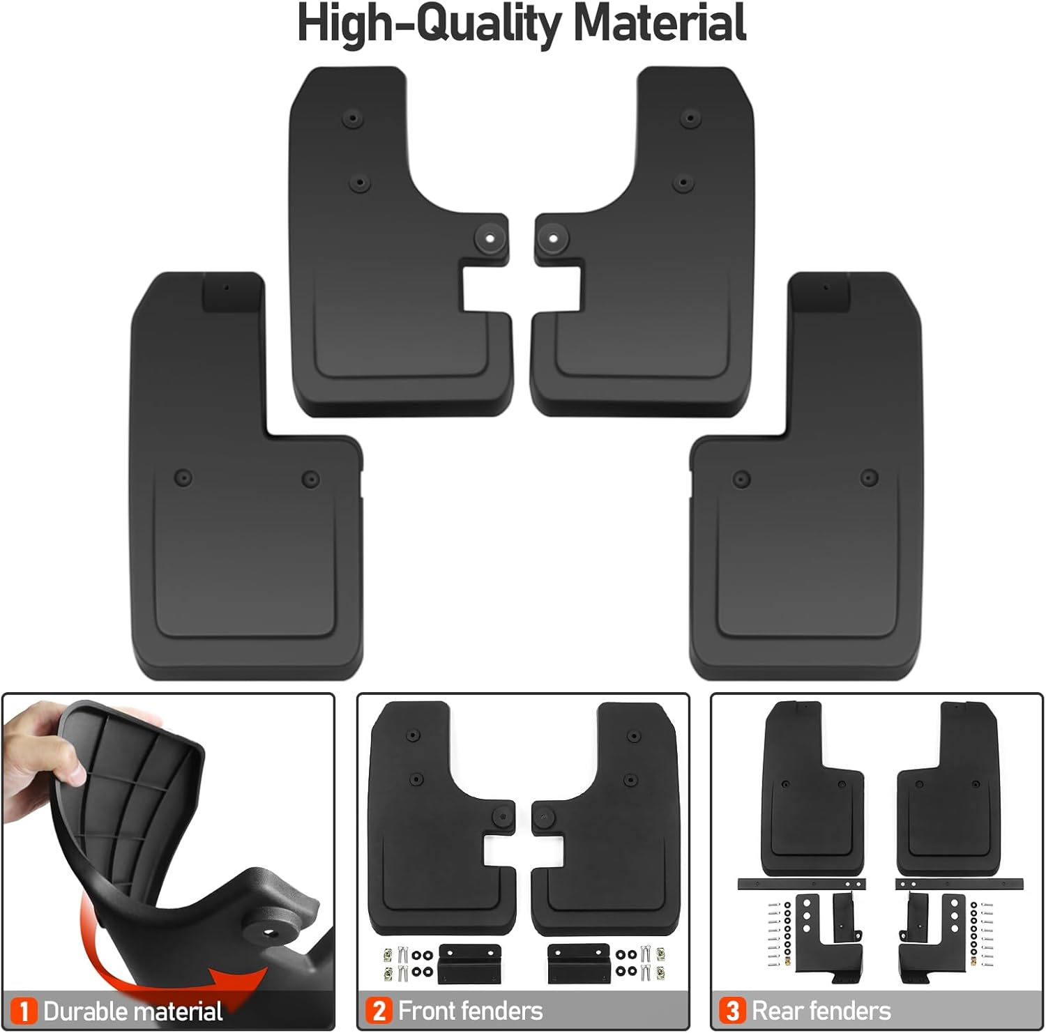 LEPZ Aletas de barro para accesorios Ford Bronco 2021 2022 2023, protectores contra salpicaduras fáciles de instalar para accesorios exteriores