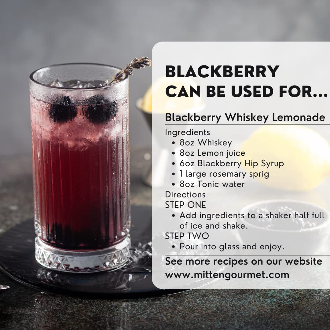 Hip Syrup S – Jarabe simple sin azúcar Blackberry diseñado para el sabor del agua, té de burbujas, té Boba, cócteles, sin azúcar