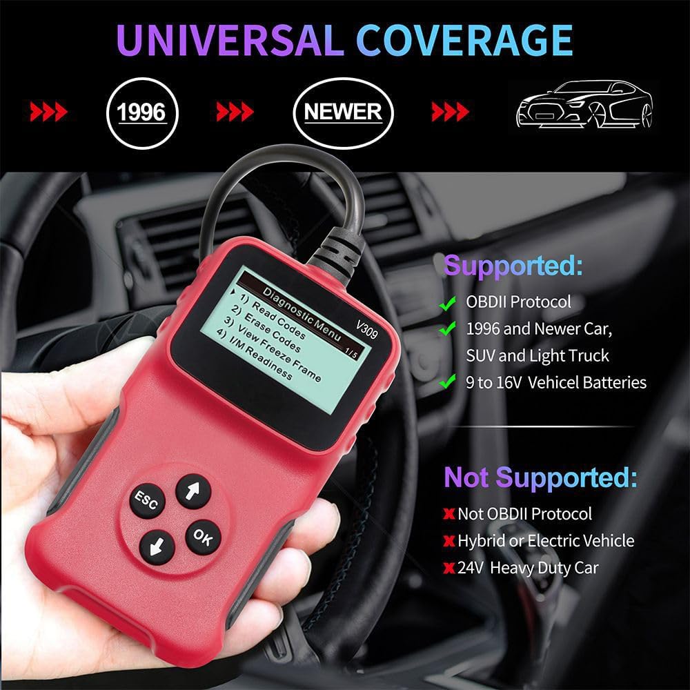 Lector de códigos de problemas automotrices, herramienta de diagnóstico automotriz, precisa, fácil de usar, portátil, amplia gama de aplicaciones,