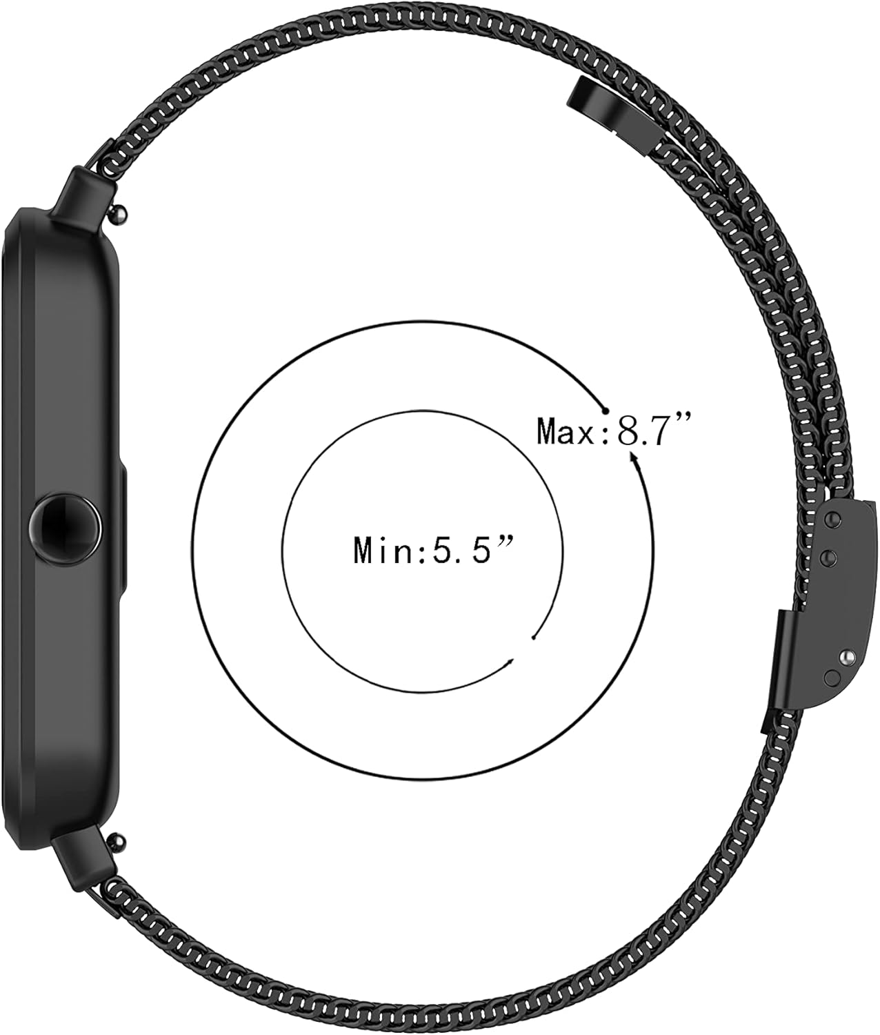Chofit Correa de malla metálica de acero inoxidable compatible con Amzhero IDW13IDW16IDW19Runfit-2 correas de reloj para mujeres y hombres, correa