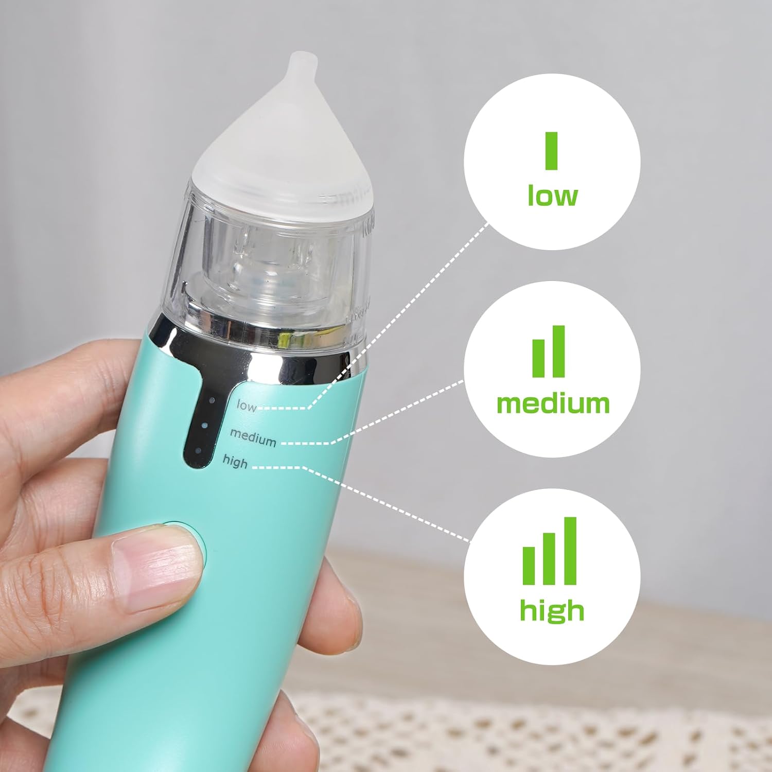 Haakaa Aspirador nasal eléctrico para bebés, limpiador de nariz seguro y fácil de operar para bebés, bebés y niños pequeños, recargable por USB sin