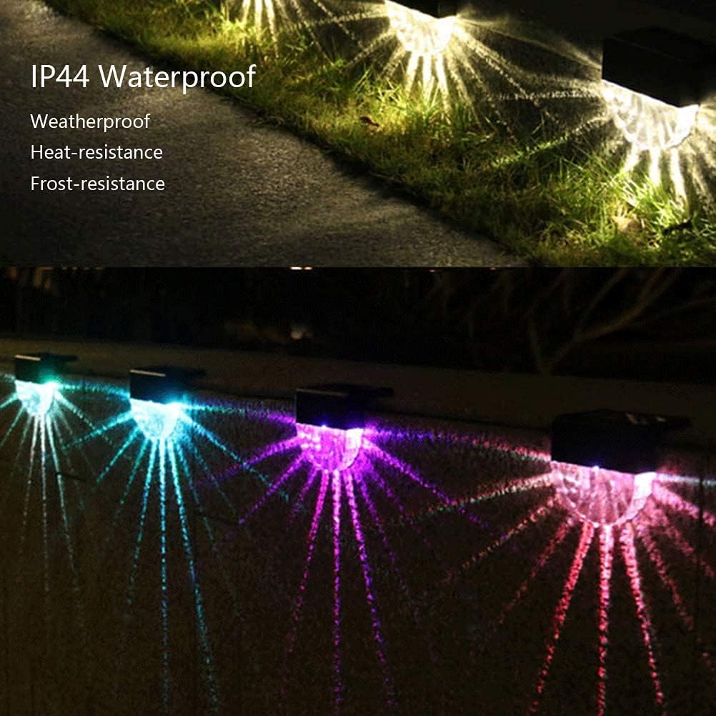 Luces solares para terraza, luces solares para valla al aire libre, impermeables, luces LED solares exteriores para patio trasero, luces solares de