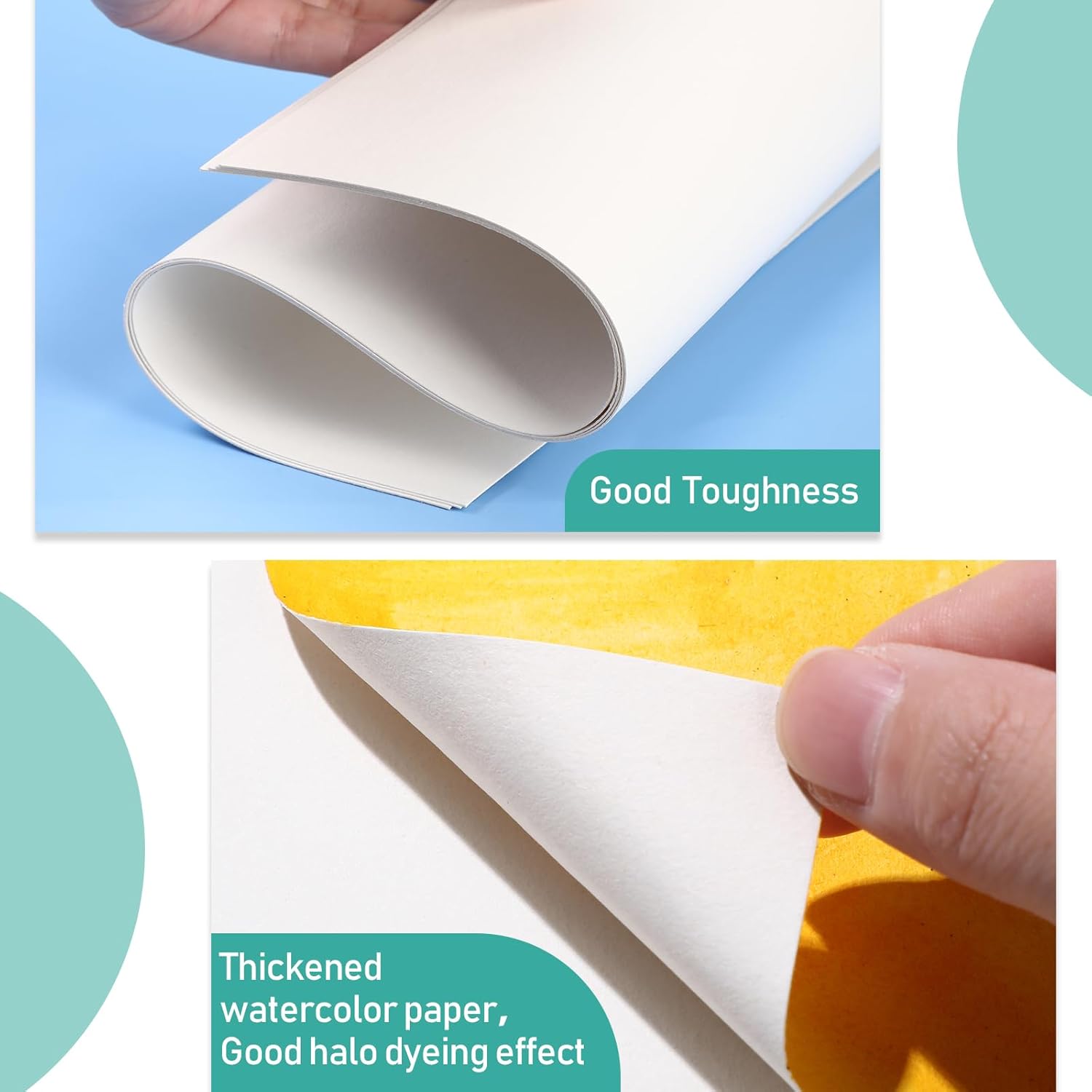 60 hojas de papel de acuarela de 230 GSM, paquete de papel de prensa en frío blanco para niños, acuarela, dibujo, estudiante, artista (prensa
