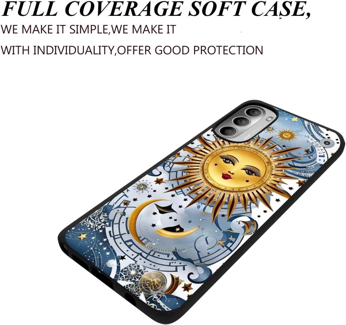 Funda compatible con Motorola Moto G Stylus 5G 2022 Sun Moon, Sun Moon Stars Astrology Celestial Space Universe Pattern para Moto Case hombres y