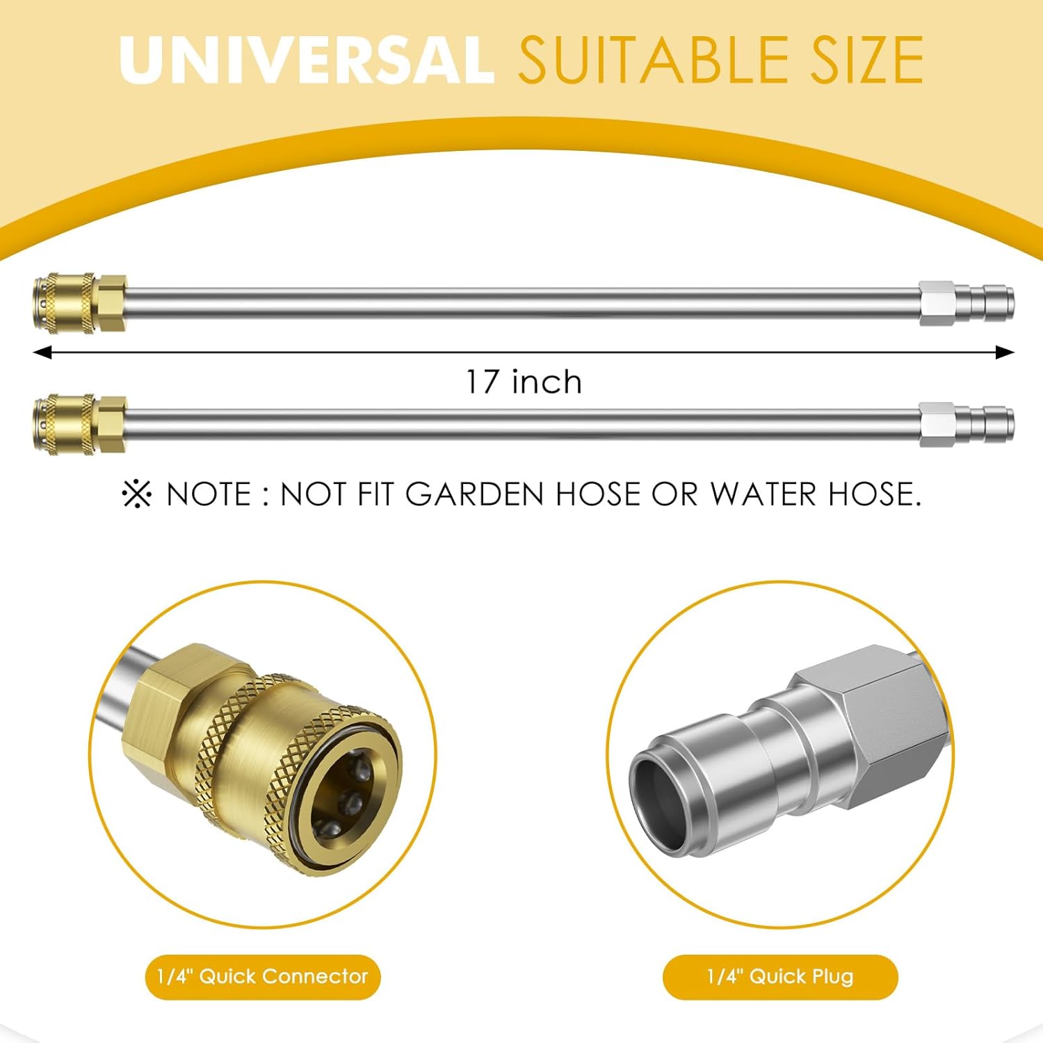 EVEAGE Limpiador de superficies de hidrolavadora de 18.5 pulgadas negro con 4 ruedas, accesorio de lavadora eléctrica de acero inoxidable para