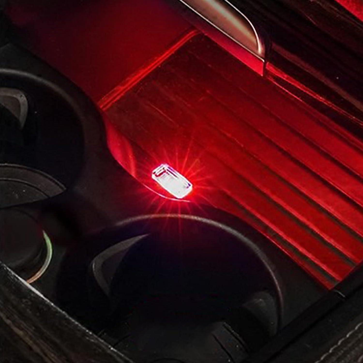4 luces LED USB para atmósfera, kit de iluminación ambiental interior mini USB, decoración universal de luces LED para interiores (rojo)