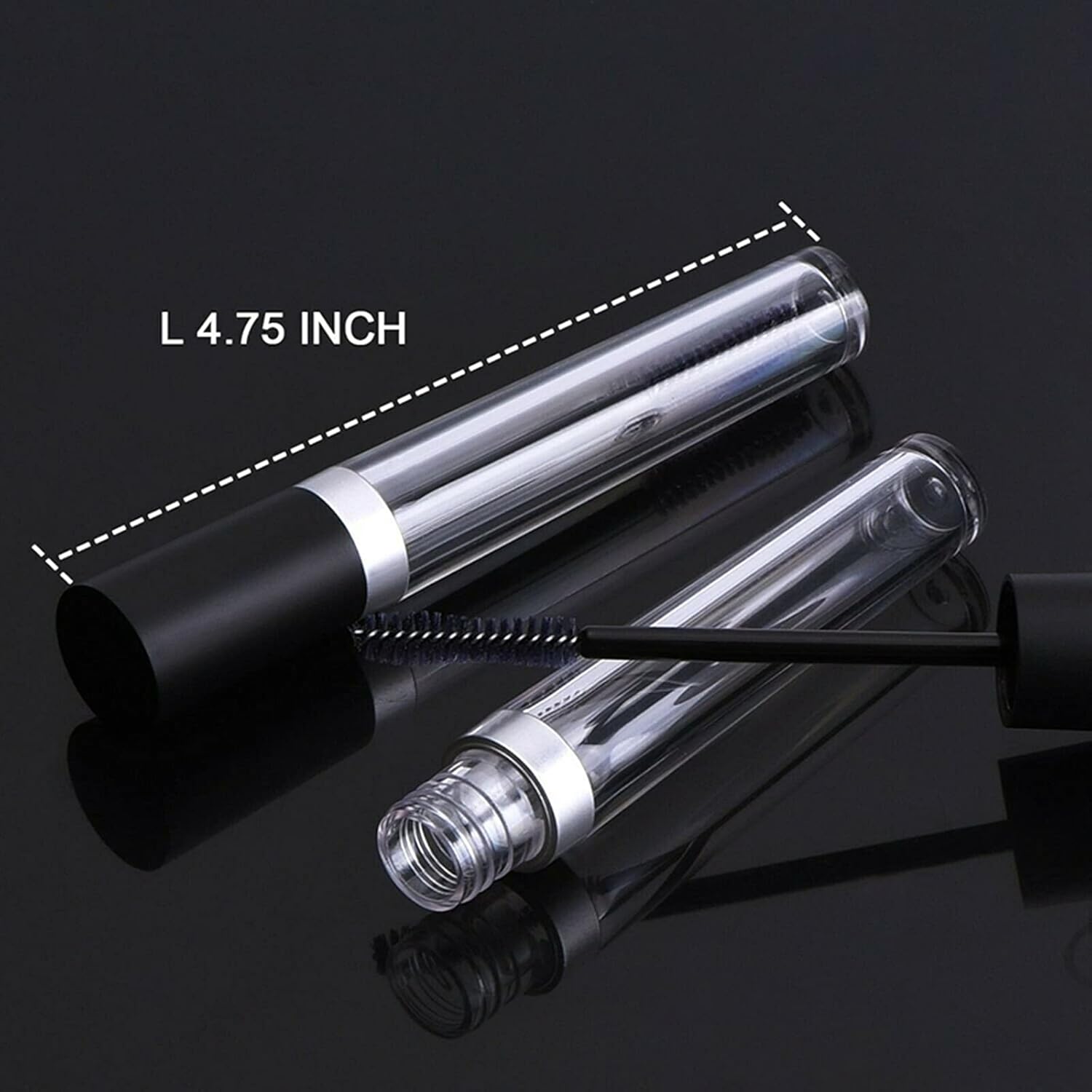 Tubo de rímel vacío y varita delineador de ojos, tubo de rímel de 0.3 onzas líquidas, botella contenedor de pestañas, máscara vacía de 0.2 fl oz y