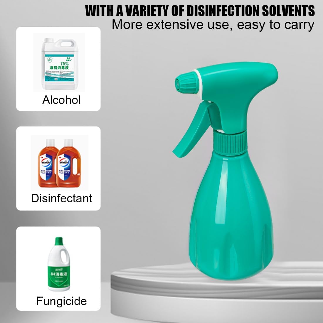 Botellas de spray para el cabello, botella de spray vacía recargable de 12 onzas, pulverizador de niebla fina, botella de chorro para limpieza,