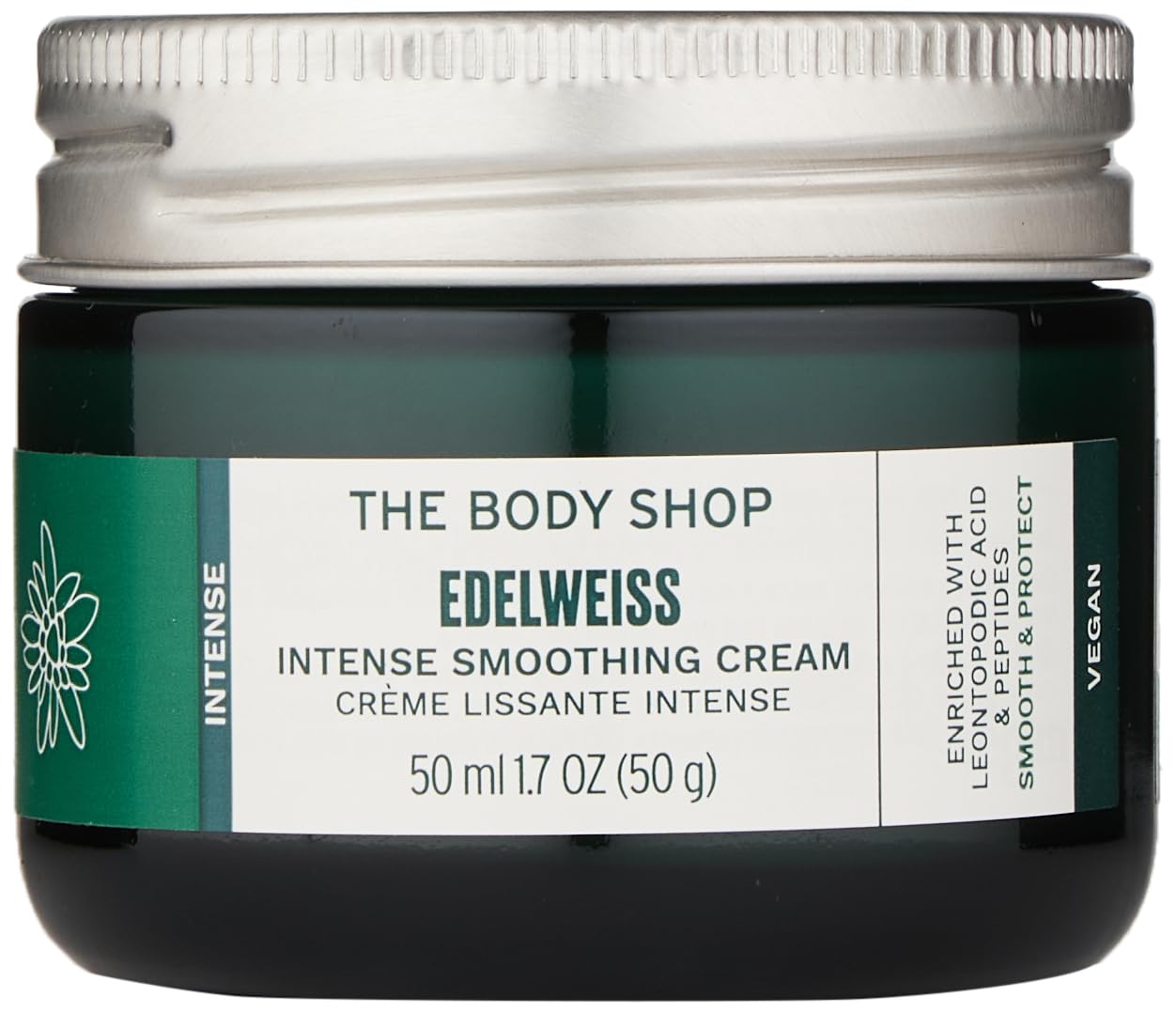 The Body Shop Edelweiss Crema Suavizante Intense – Crema Nutritiva de Día – Hidrata e Hidrata la Piel – Vegana – 1.7 fl oz