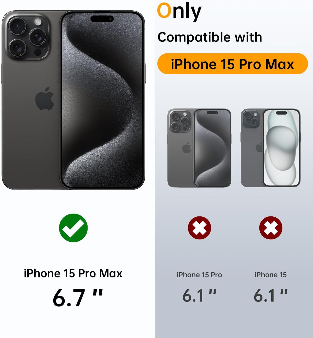 JUESHITUO Funda para iPhone 15 ProMax con soporte magnético protección completa de la cámara compatible con MagSafe grado mil, a prueba de golpes,