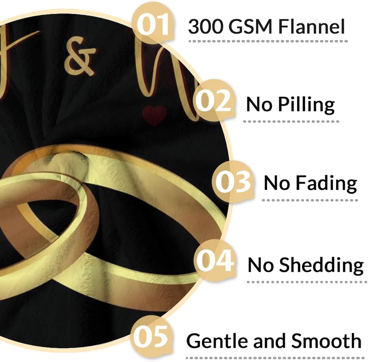 Manta de boda, suave, mullida y cálida, 60 x 80 pulgadas, mantas de oración matrimonial para novia, novio, mantas modernas negras, regalos para