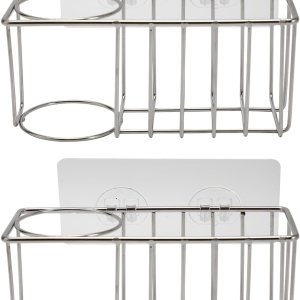 Soporte de esponja 3 en 1 para fregadero de cocina con soporte para cepillo de platos de acero inoxidable para colgar fregadero organizador Soporte de esponja 3 en 1 para fregadero de cocina con soporte para cepillo de platos de acero inoxidable para colgar fregadero organizador