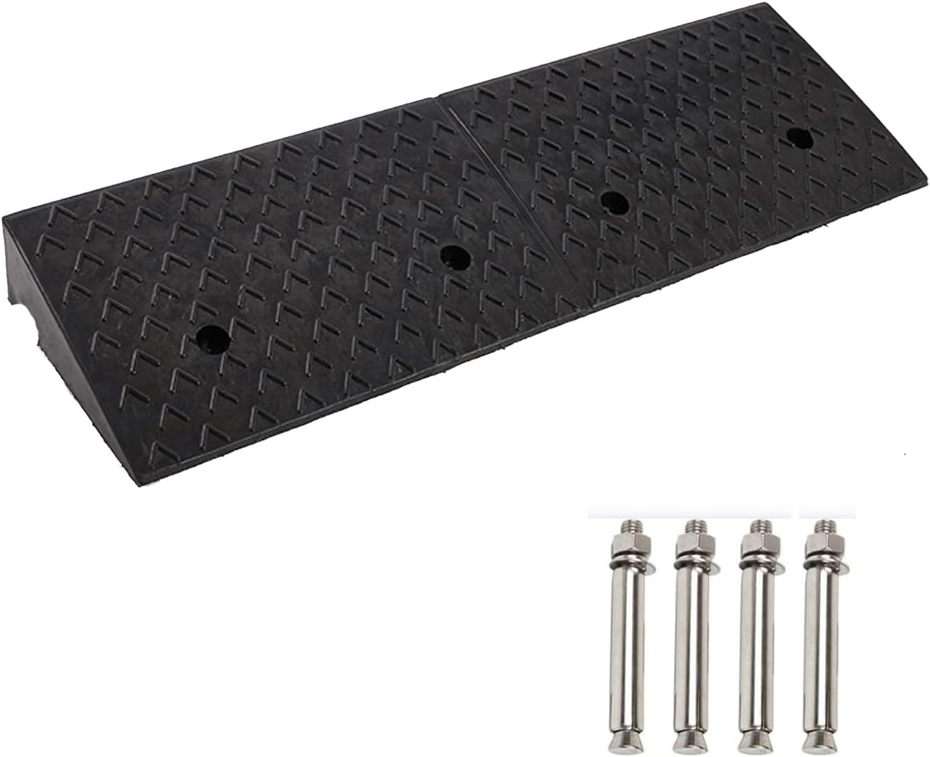 Nisorpa Rampa de goma de elevación de 2 pulgadas, rampas de goma de carga resistente, 10 toneladas de rampa de entrada de automóvil, rampa de