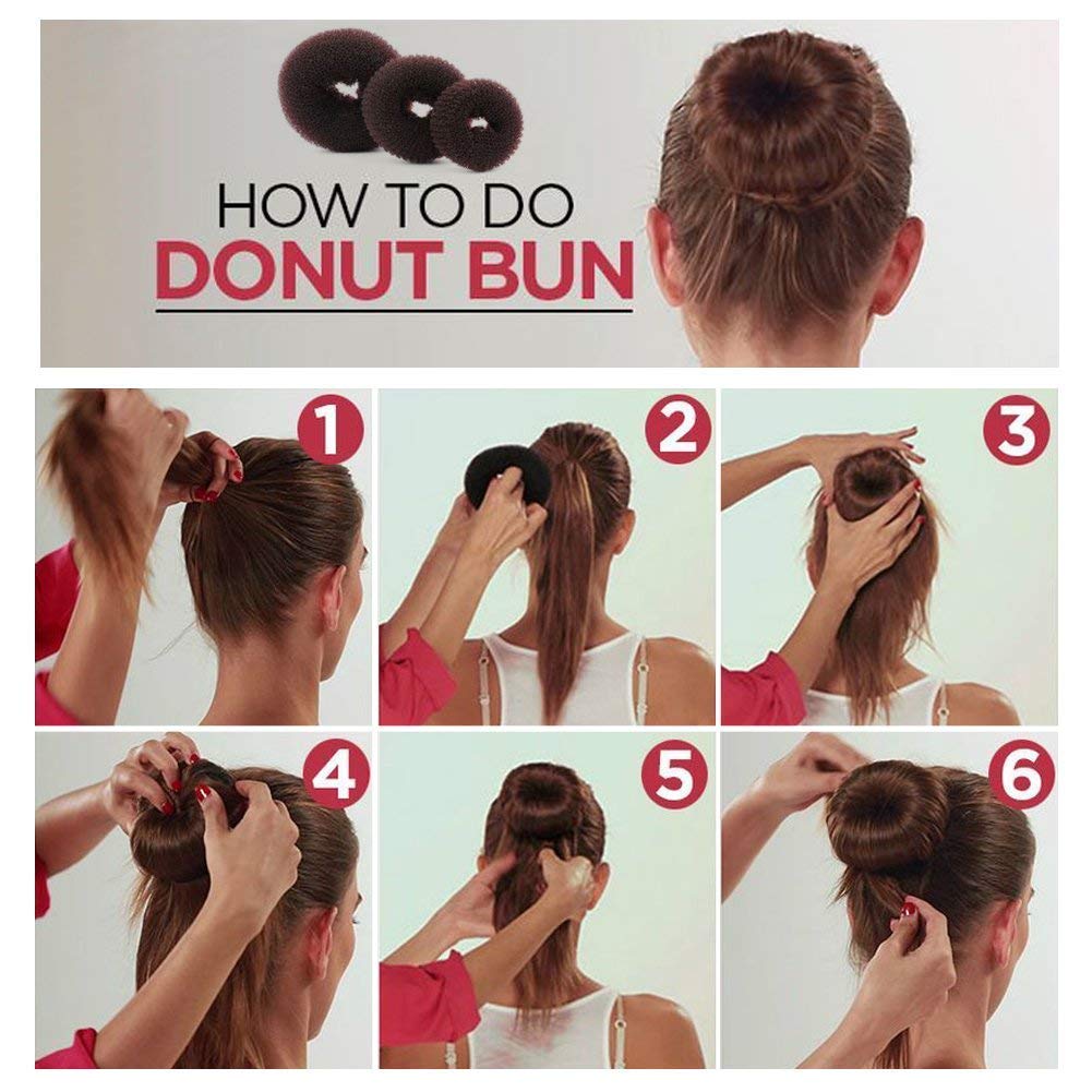 TsMADDTs Máquina para hacer moños para el cabello, juego de moños largos con 7 piezas para hacer moños para el cabello, 5 bandas elásticas para el