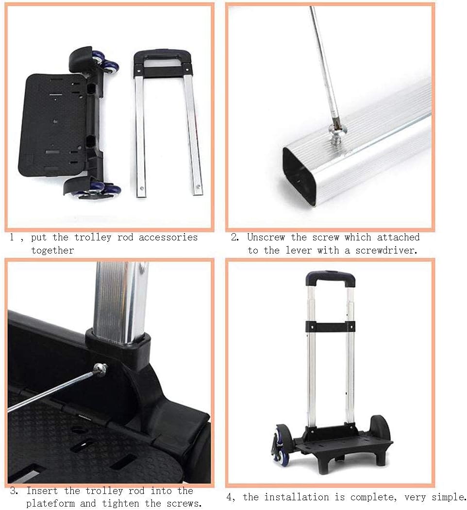 Mochila Hand Truck YUB Carrito con ruedas Carrito de mano de aleación de aluminio plegable Carro para mochila escolar