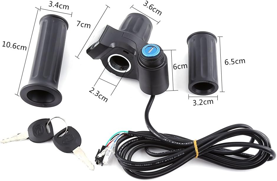 Pwshymi Empuñadura del acelerador, manillar Ebike Twist Throttle Grip Scooter Half Twist Ebike Acelerador Mango de control de acelerador con agarre