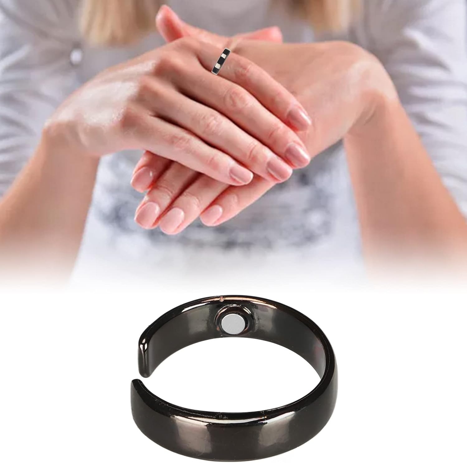 Anillo antironquidos para hombres y mujeres, anillo de prevención de ronquidos, ayuda para dormir ajustable para aliviar la fatiga, anillo de