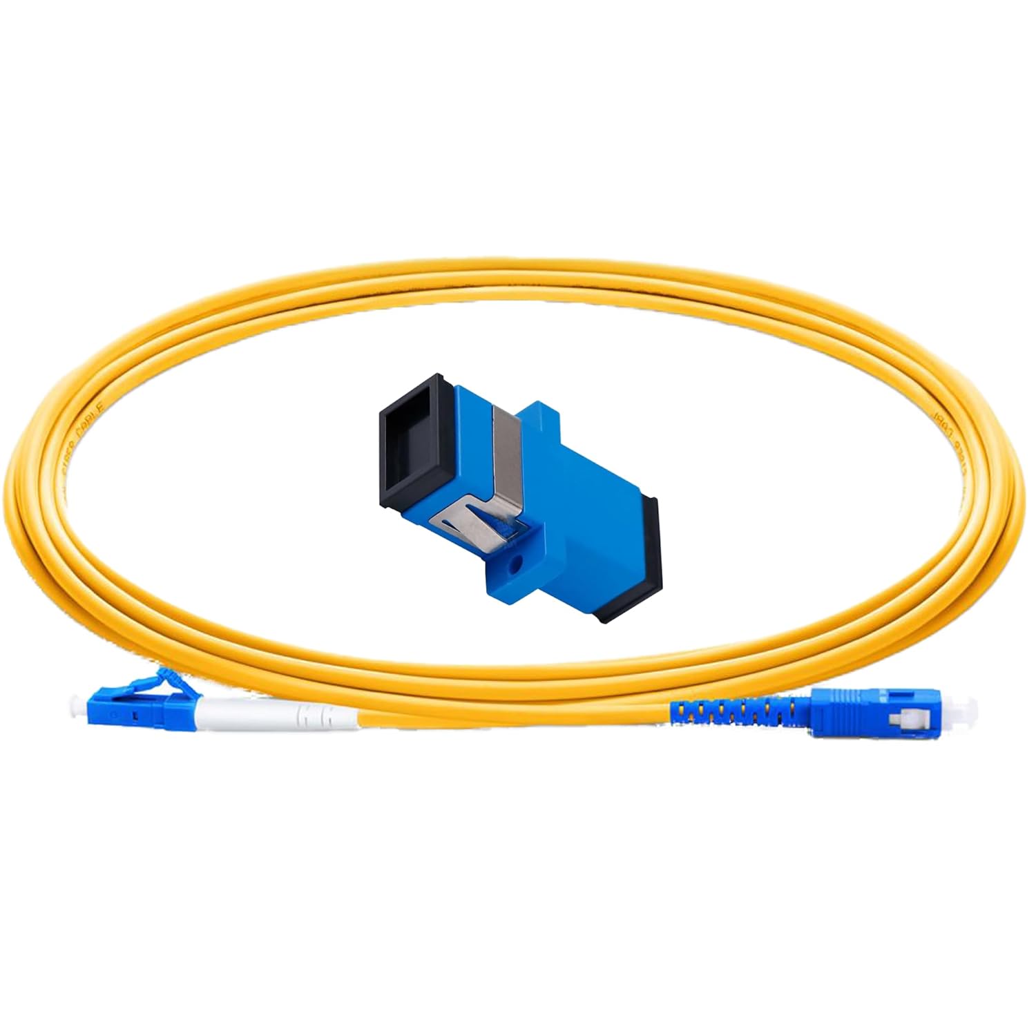 TOYAYAYO Paquete de 2 cables de Internet de fibra óptica SCAPC a SCAPC, cable de conexión blindado de modo único, cable de conexión óptico de puente