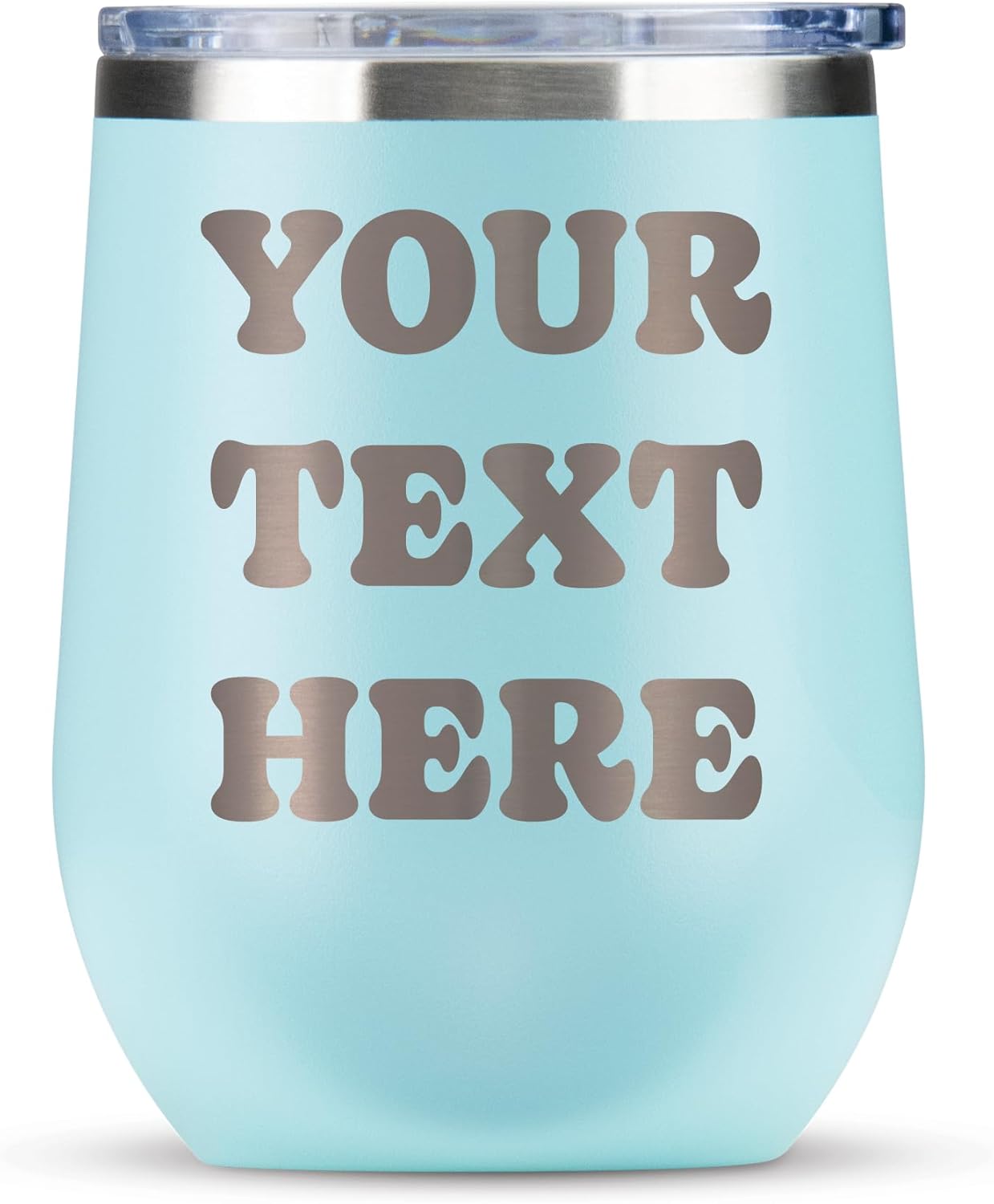 Vaso de vino personalizado con texto grabado personalizado, vaso aislado de acero inoxidable de 12 onzas con tapa, regalo para ella, cumpleaños,