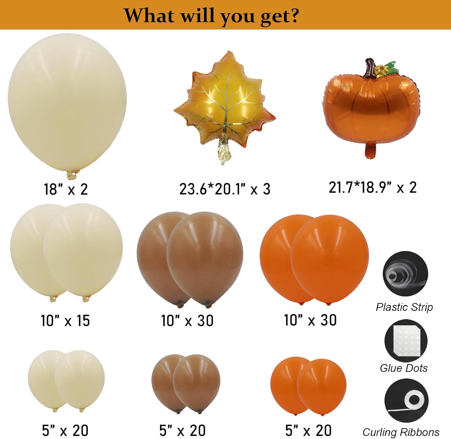 FLOHUAER Kit de arco de guirnalda de globos naranjas de otoño, 142 globos naranja y marrón para decoración de fiesta de baby shower de otoño y