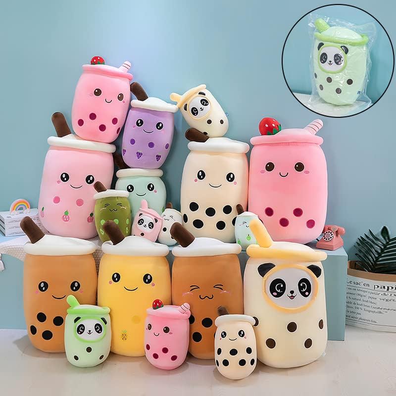KEDE – Divertida almohada de peluche de personaje de caricaturas juguete de felpa con forma de taza de té Boba, almohada con forma de taza de té