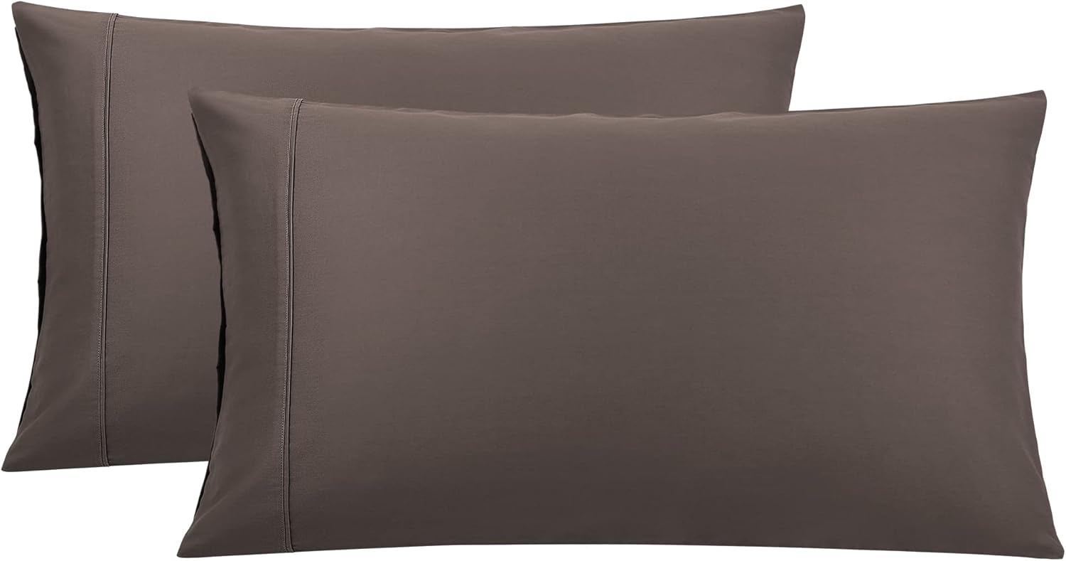 PiccoCasa Beaver – Juego de 2 fundas de almohada de tamaño estándar, súper suaves con cierre de cremallera, fundas de almohada 100% algodón para