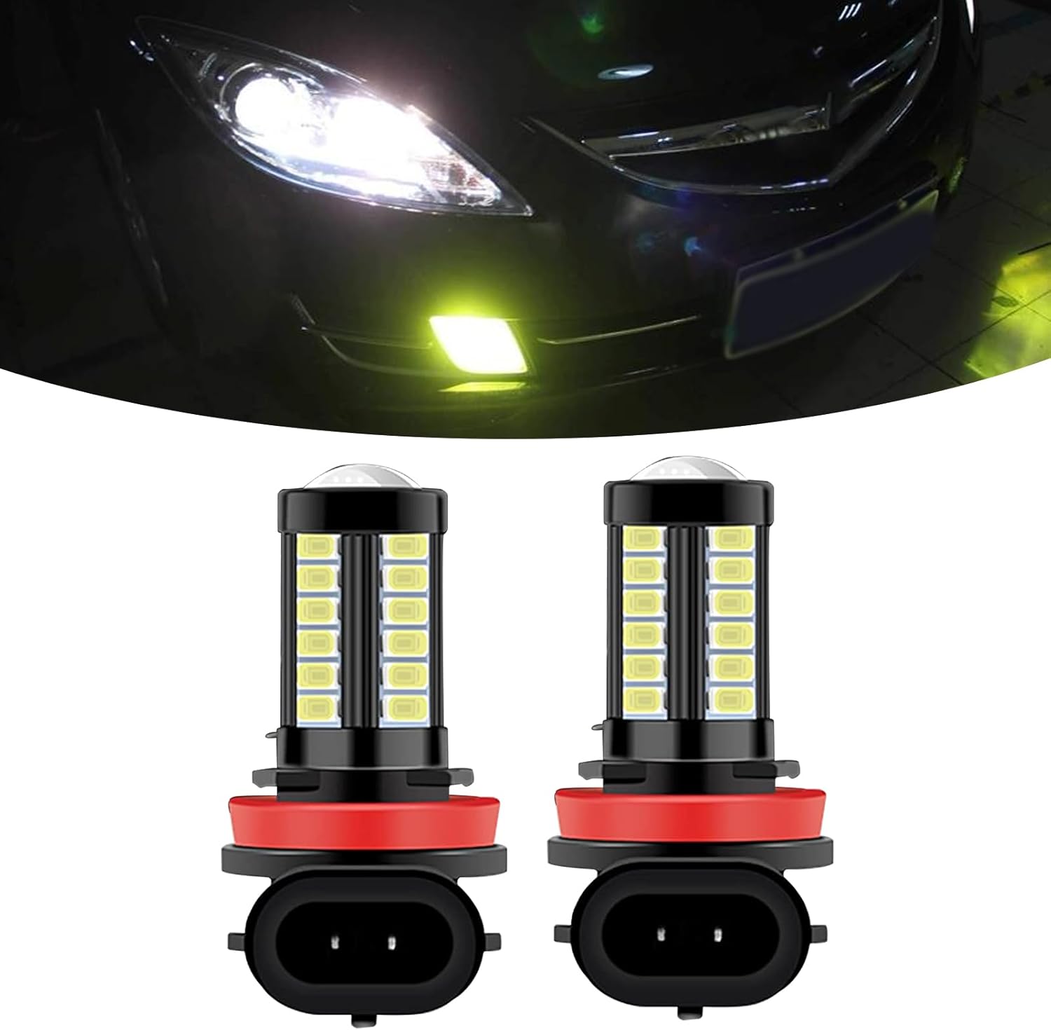1 bombilla LED antiniebla para automóvil, kit de conversión de bombilla DRL H11, repuesto de lámpara de iluminación súper brillante de 6000 K,