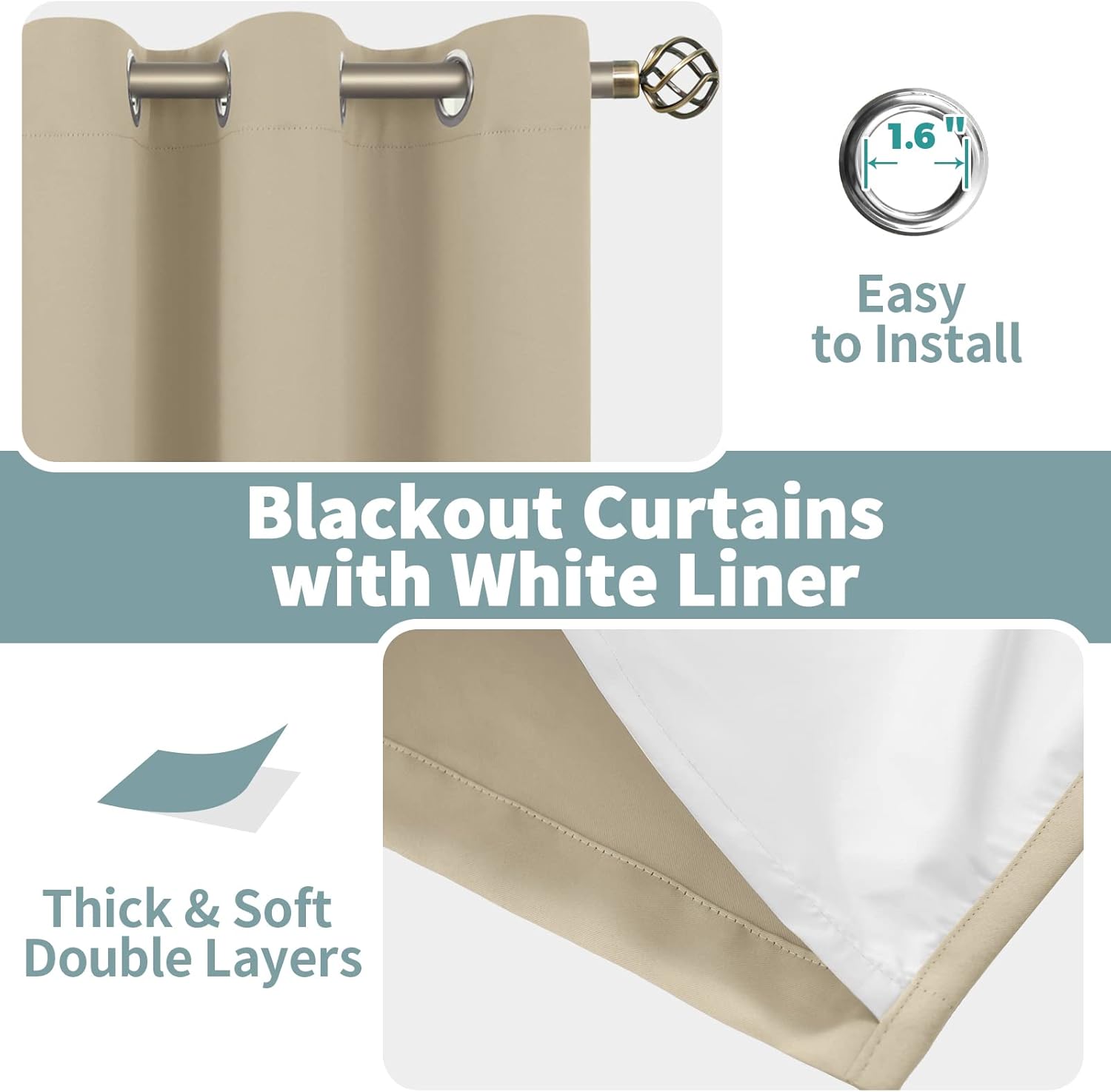 BGment Cortinas opacas para dormitorio de 84 pulgadas de largo, juego de 2 paneles de cortinas con aislamiento térmico insonorizadas para oscurecer