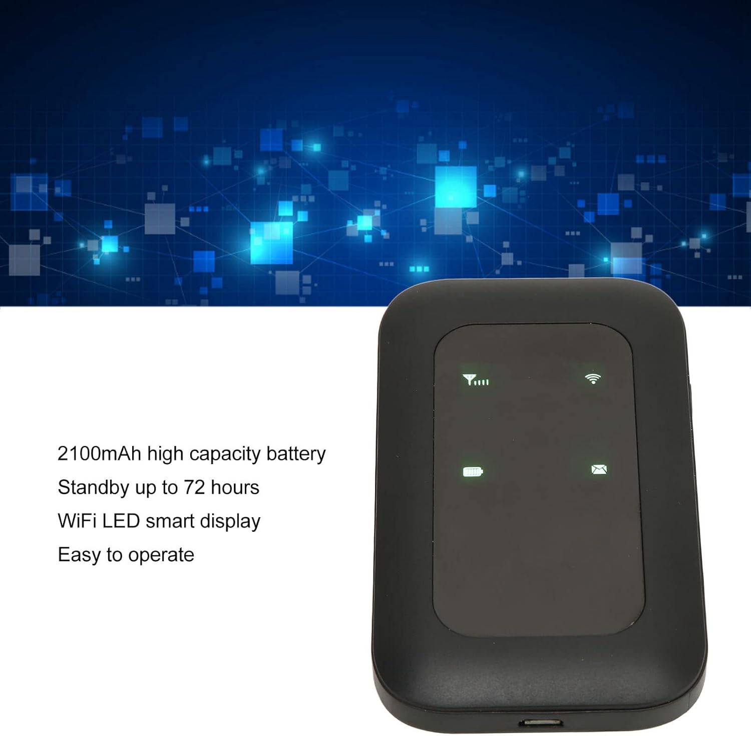 H806 Hotspot WiFi móvil portátil, pantalla inteligente LED, tarjeta multifuncional insertada de alta velocidad WiFi móvil Hotspot para viajes al