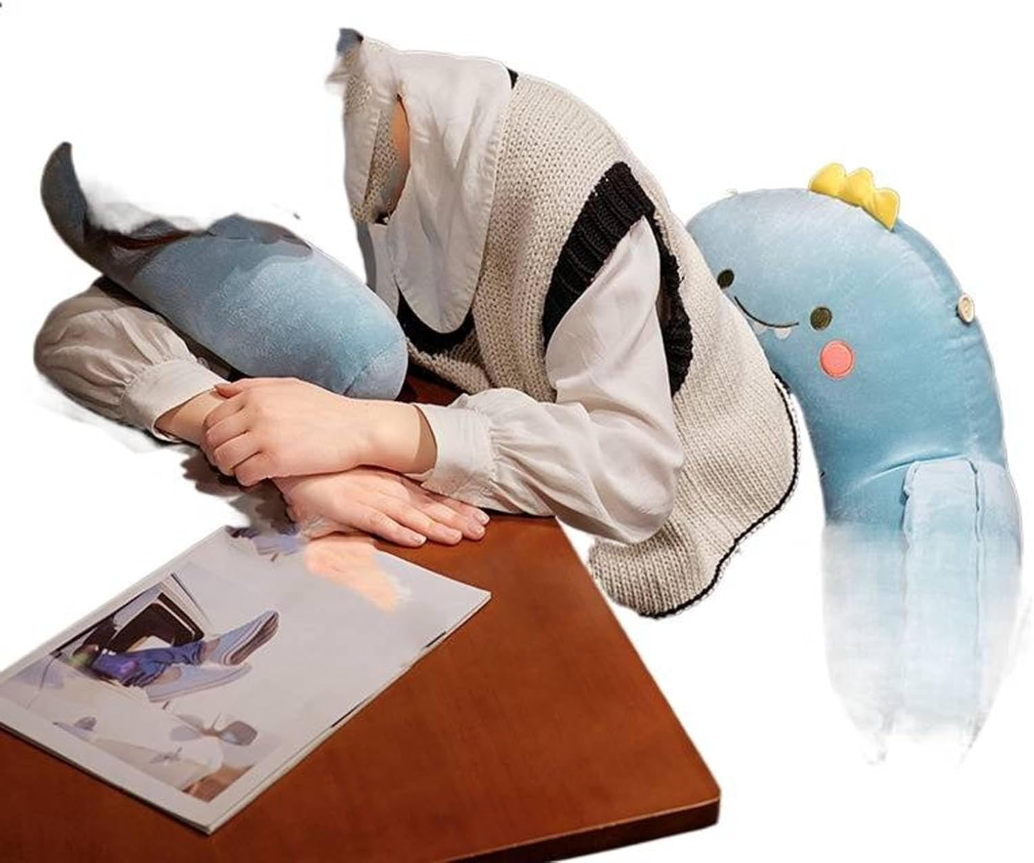 Mesita de noche Tapicería Suave Respaldo grande Sofá Cojín Dormitorio Almohada Cama Lectura Cama Respaldo Madera Cojín Almohada Cojín
