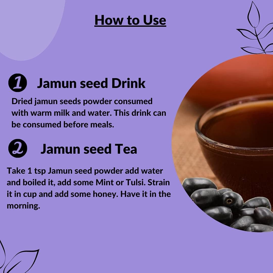 Polvo de semillas de jamun (Eugenia Jambolana) de mi Nature  8.01 oz (8 onzas)  Suplemento de hierbas  Mejora la digestión