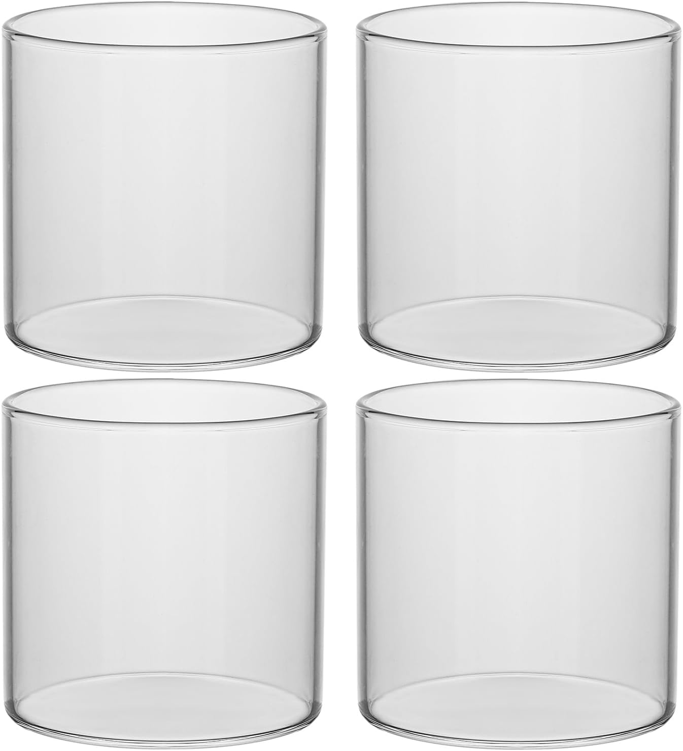 Sizikato 4 vasos de postre de vidrio transparente, taza de natillas de 10 onzas, taza de pudín, apto para horno