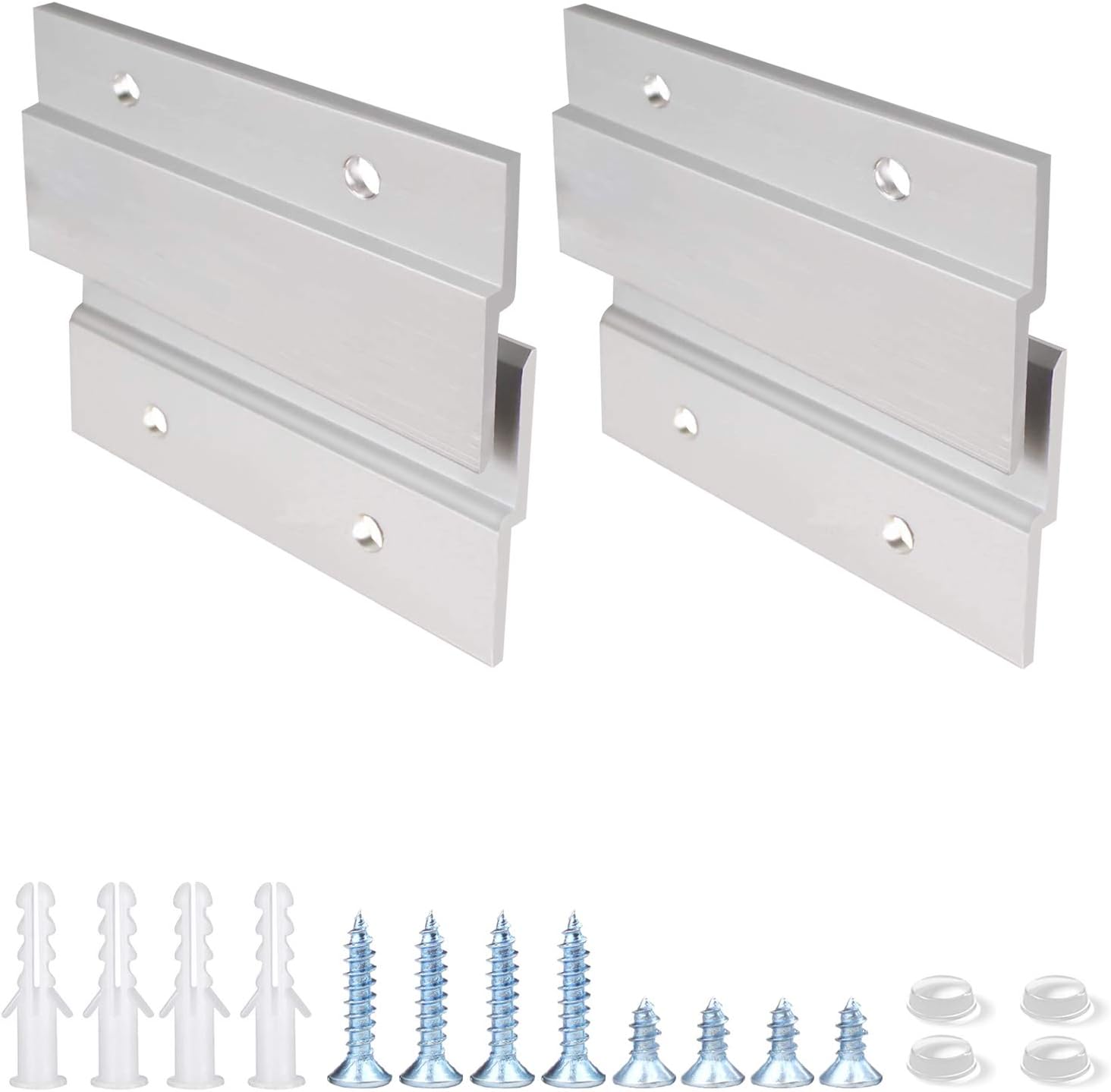 Colgador de fotos para tacos franceses de 4 pulgadas  2 pares  Percha de aluminio Z soporta 50 libras  Kit de accesorios de montaje de pared