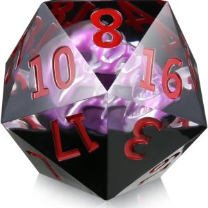 Dados D&d poliédricos D&d de 20 caras grandes de calavera D20 DNDND de 2.165 in con bolsa de terciopelo para DND (calavera morada) Dados D&d poliédricos D&d de 20 caras grandes de calavera D20 DNDND de 2.165 in con bolsa de terciopelo para DND (calavera morada)